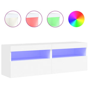 TV-Wandschränke mit LED, 2er Set, Weiß