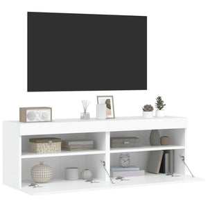TV-Wandschränke mit LED, 2er Set, Weiß