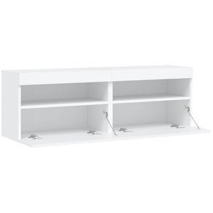 TV-Wandschränke mit LED, 2er Set, Weiß