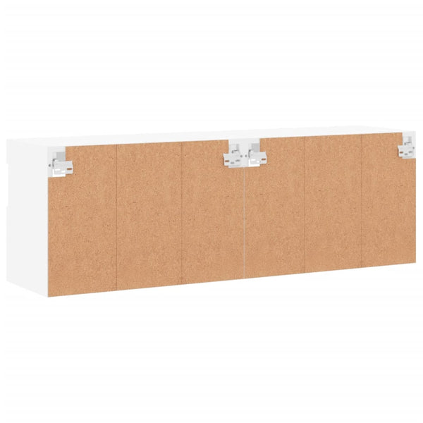TV-Wandschränke mit LED, 2er Set, Weiß