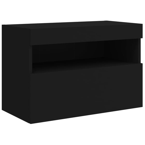 TV-Wandschrank Schwarz mit LED 60x30x40 cm