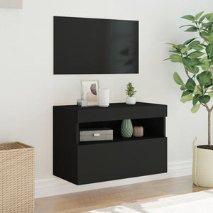 TV-Wandschrank Schwarz mit LED 60x30x40 cm