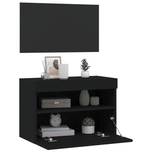 TV-Wandschrank Schwarz mit LED 60x30x40 cm