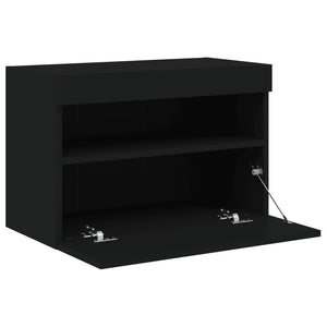 TV-Wandschrank Schwarz mit LED 60x30x40 cm