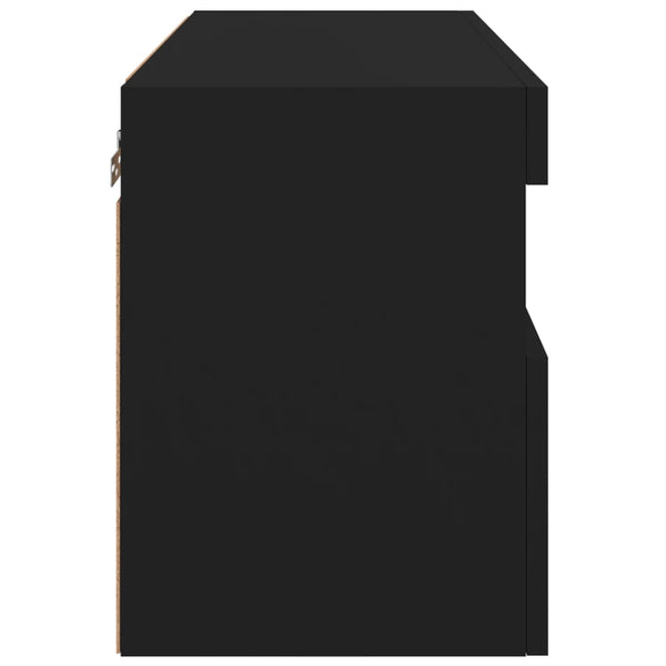 TV-Wandschrank Schwarz mit LED 60x30x40 cm