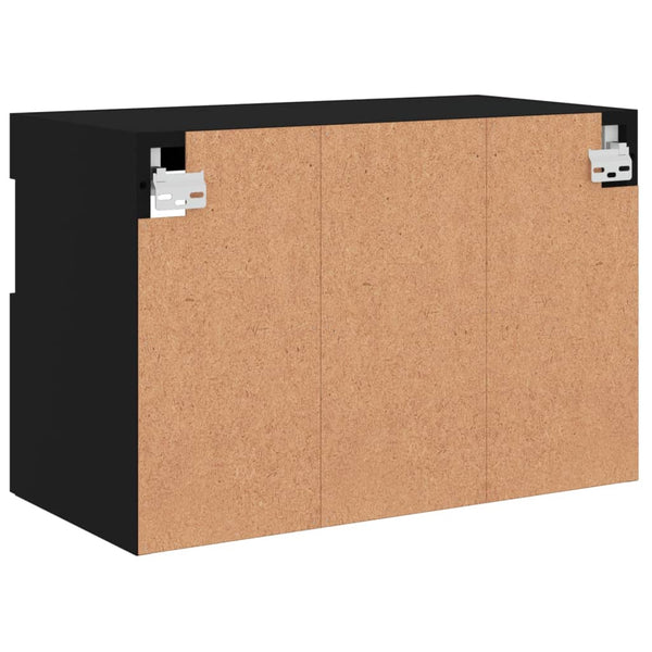 TV-Wandschrank Schwarz mit LED 60x30x40 cm