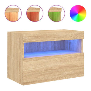 TV-Wandschrank mit LED Sonoma Eiche 60cm