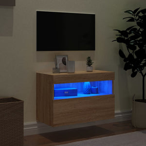 TV-Wandschrank mit LED Sonoma Eiche 60cm