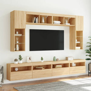 TV-Wandschrank mit LED Sonoma Eiche 60cm