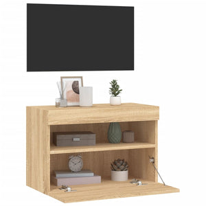 TV-Wandschrank mit LED Sonoma Eiche 60cm