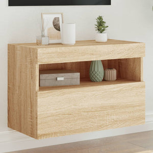 TV-Wandschrank mit LED Sonoma Eiche 60cm