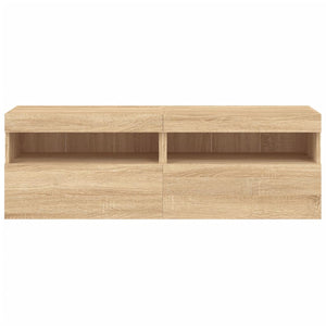 TV-Wandschränke mit LED Sonoma-Eiche 2er-Set