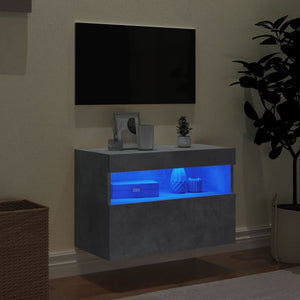 TV-Wandschrank mit LED Betongrau 60 cm