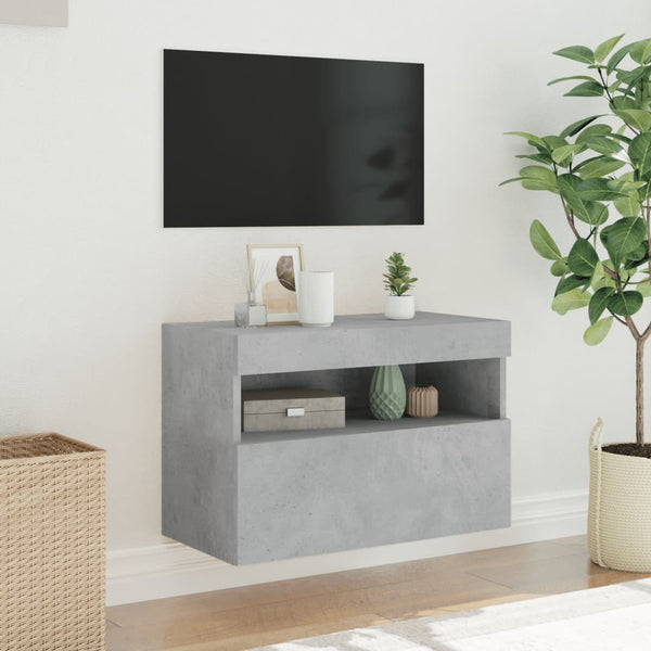 TV-Wandschrank mit LED Betongrau 60 cm