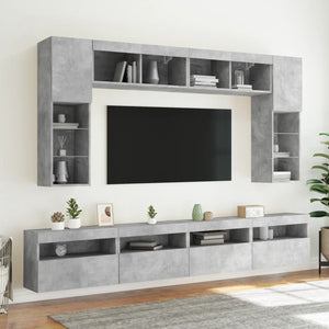 TV-Wandschrank mit LED Betongrau 60 cm