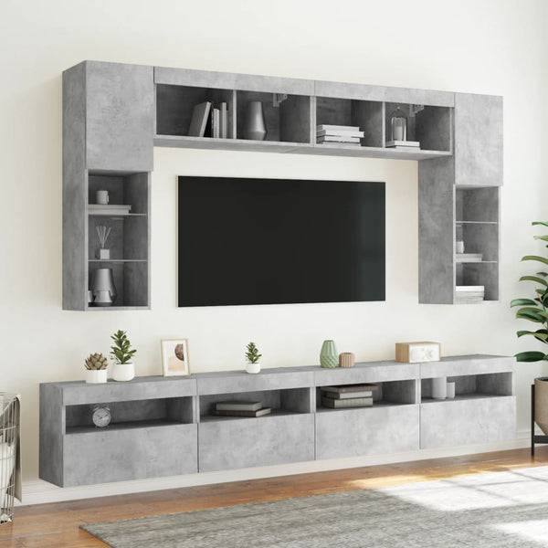 TV-Wandschrank mit LED Betongrau 60 cm