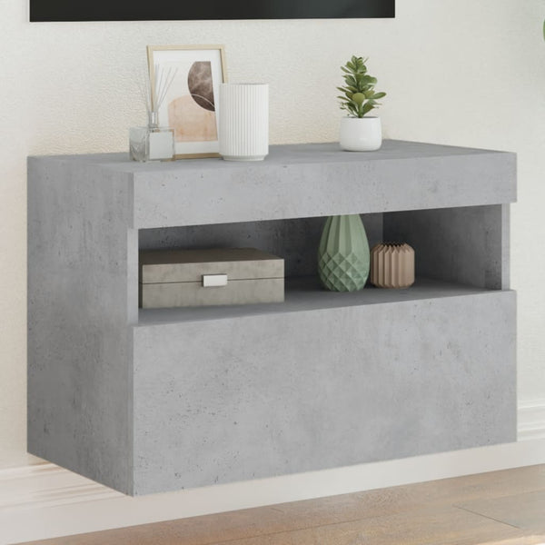 TV-Wandschrank mit LED Betongrau 60 cm
