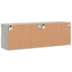 TV-Wandschränke mit LED Betongrau 60cm 2er-Set