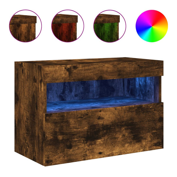 TV-Wandschrank Räuchereiche mit LED 60x30x40 cm