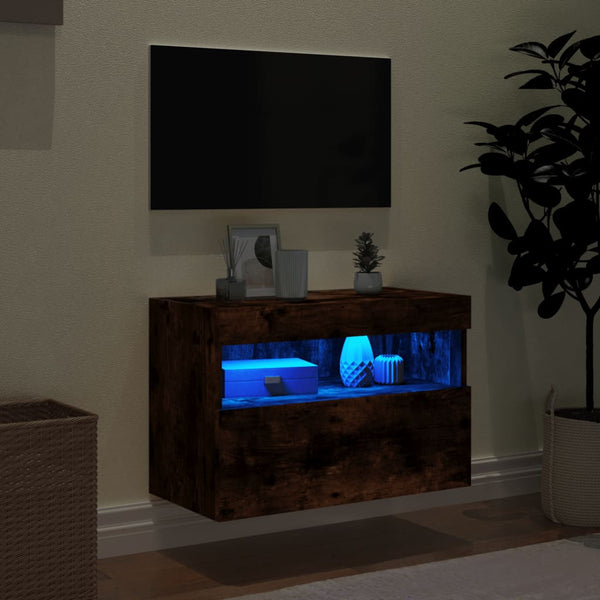 TV-Wandschrank Räuchereiche mit LED 60x30x40 cm