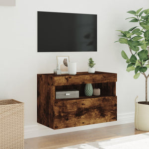 TV-Wandschrank Räuchereiche mit LED 60x30x40 cm