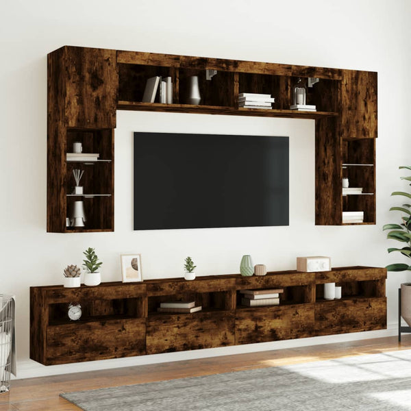TV-Wandschrank Räuchereiche mit LED 60x30x40 cm
