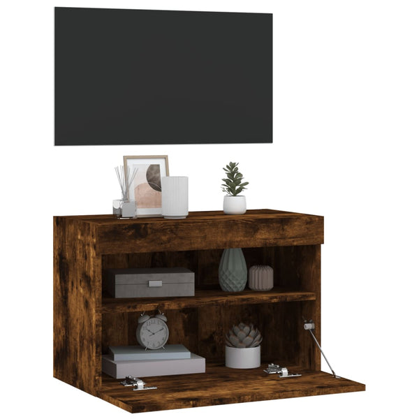 TV-Wandschrank Räuchereiche mit LED 60x30x40 cm