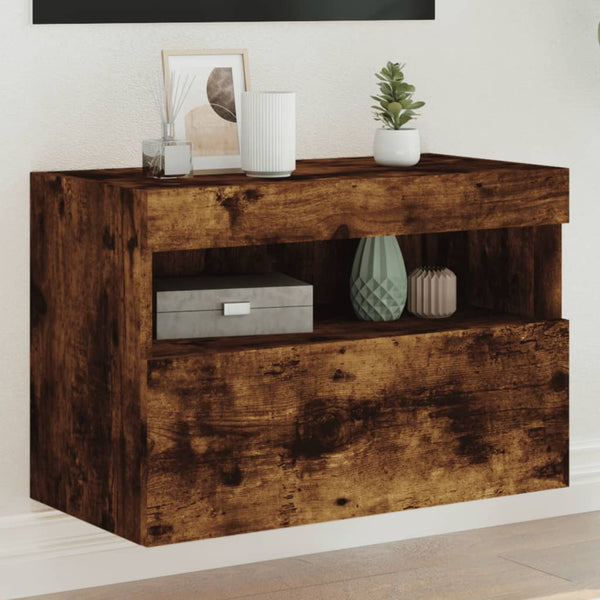 TV-Wandschrank Räuchereiche mit LED 60x30x40 cm