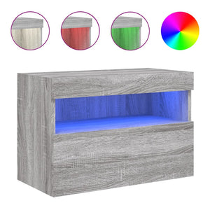 TV-Wandschrank mit LED Grau Sonoma 60 cm