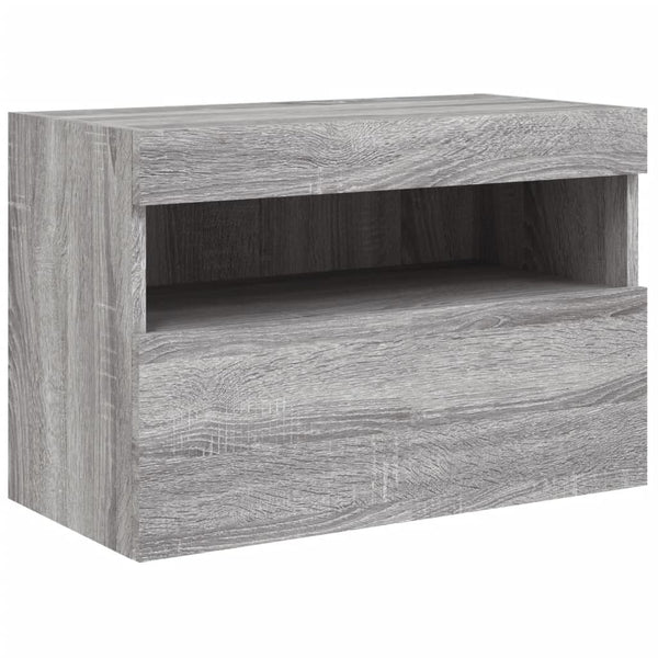 TV-Wandschrank mit LED Grau Sonoma 60 cm