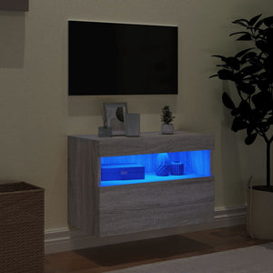 TV-Wandschrank mit LED Grau Sonoma 60 cm