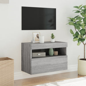 TV-Wandschrank mit LED Grau Sonoma 60 cm