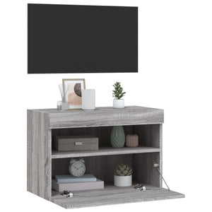 TV-Wandschrank mit LED Grau Sonoma 60 cm