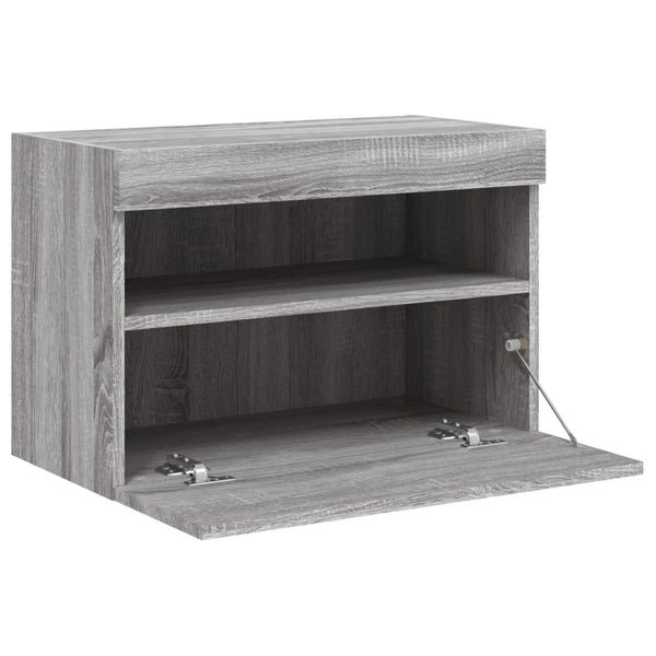TV-Wandschrank mit LED Grau Sonoma 60 cm