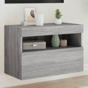 TV-Wandschrank mit LED Grau Sonoma 60 cm