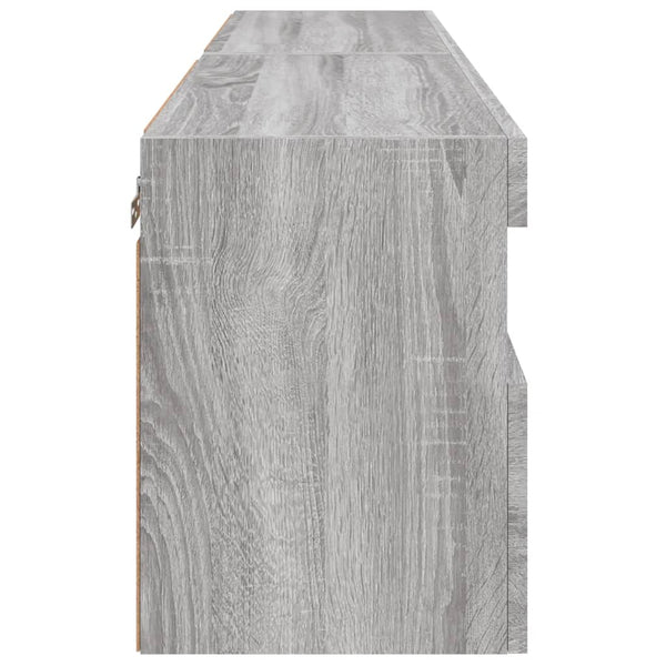 TV-Wandschränke mit LED, 2er Set, Grau Sonoma