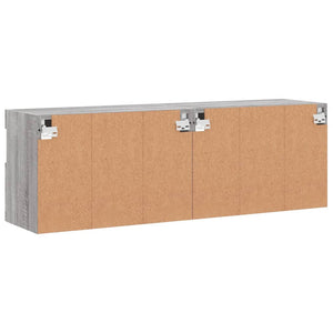 TV-Wandschränke mit LED, 2er Set, Grau Sonoma
