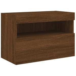 TV-Wandschrank mit LED Braun Eichenoptik