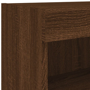 TV-Wandschrank mit LED Braun Eichenoptik