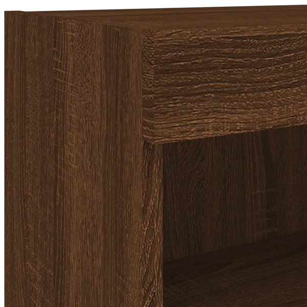 TV-Wandschrank mit LED Braun Eichenoptik