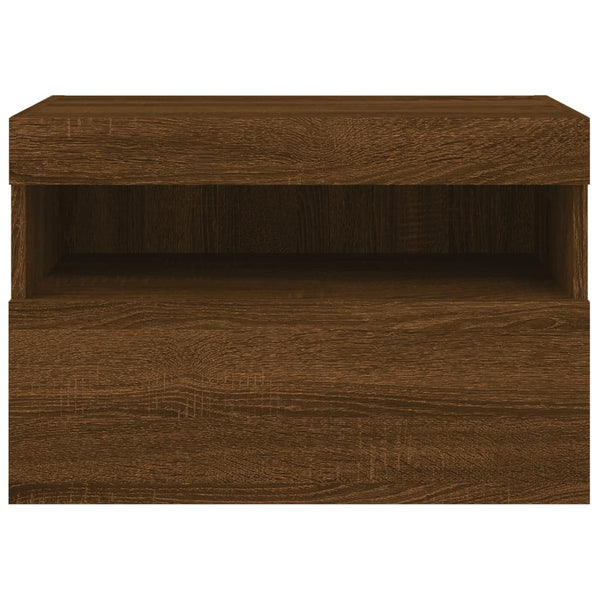 TV-Wandschrank mit LED Braun Eichenoptik