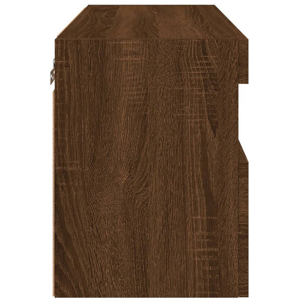 TV-Wandschrank mit LED Braun Eichenoptik
