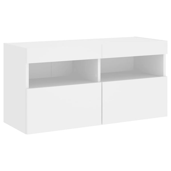 TV-Wandschrank mit LED Weiß 80x30x40 cm