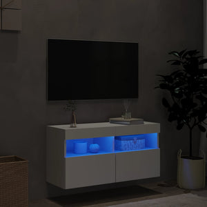 TV-Wandschrank mit LED Weiß 80x30x40 cm