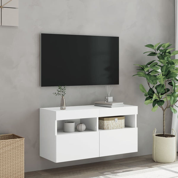 TV-Wandschrank mit LED Weiß 80x30x40 cm