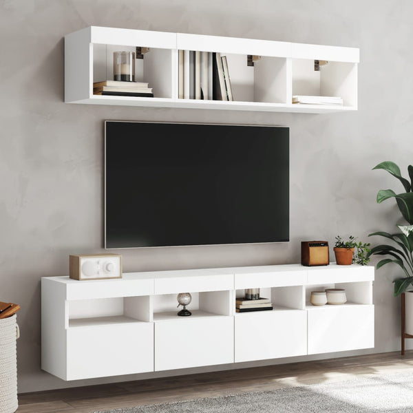 TV-Wandschrank mit LED Weiß 80x30x40 cm