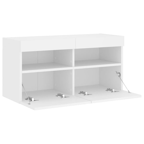 TV-Wandschrank mit LED Weiß 80x30x40 cm