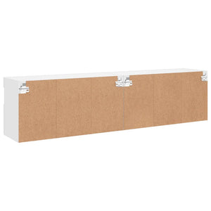TV-Wandschränke mit LED, 2er Set, Weiß 80x30x40 cm