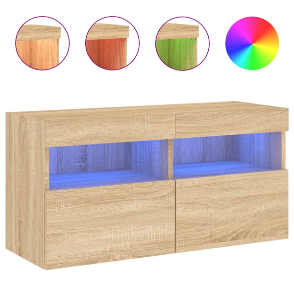 TV-Wandschrank Sonoma Eiche mit LED