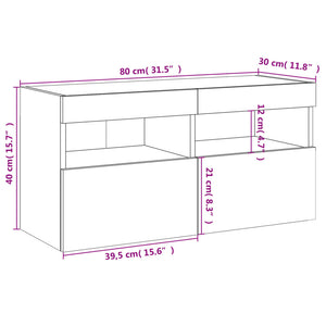 TV-Wandschrank Sonoma Eiche mit LED
